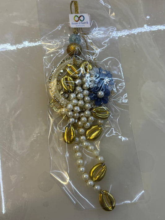 Elegant Pearl & Cowrie Rakhi